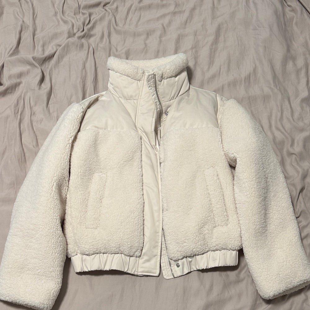 Abercrombie & Fitch Cream Bomber Jacket